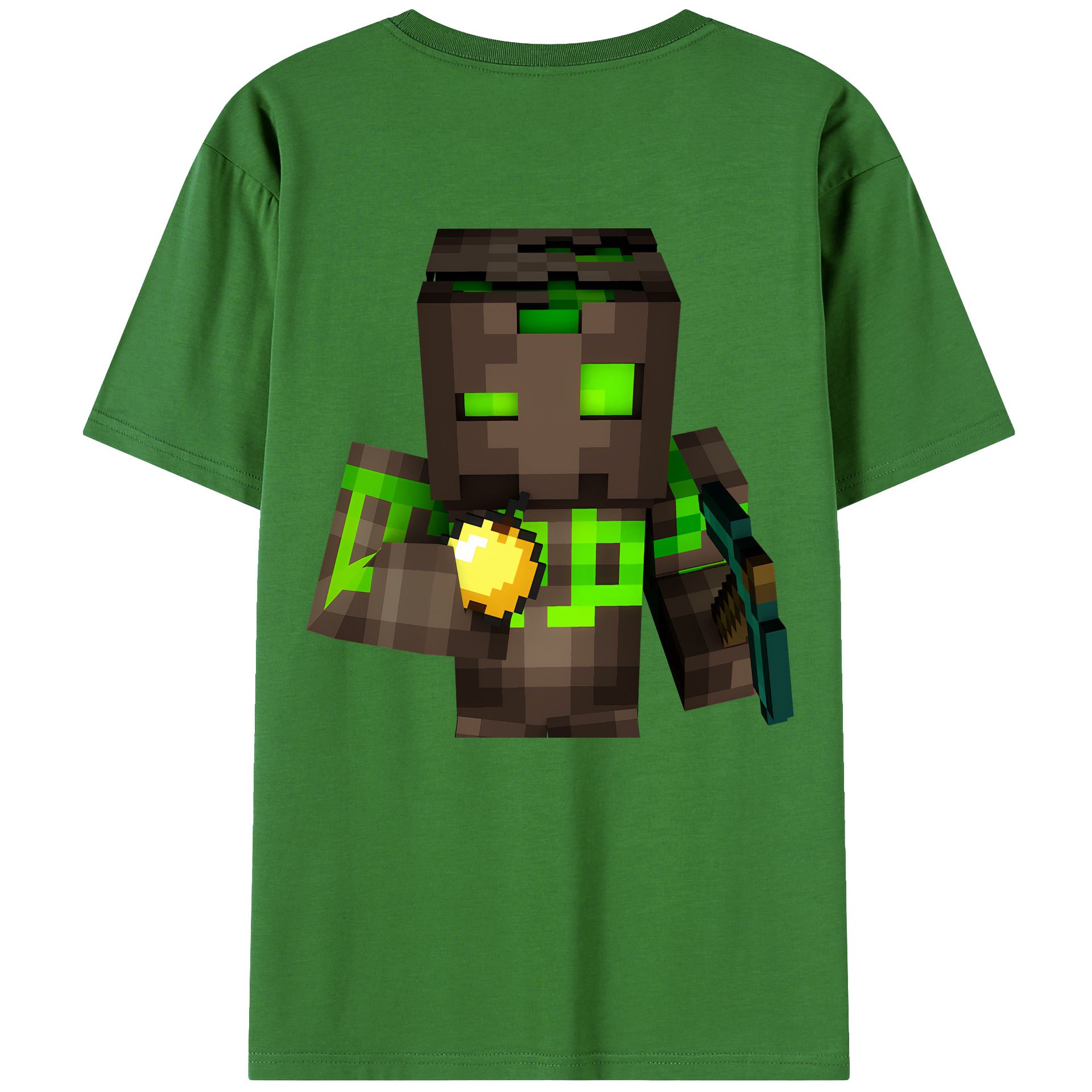 （画像用） マインクラフト ブロックの世界 Minecraft MC Block world レディース半袖Tシャツ(バックプリント)